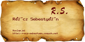 Rácz Sebestyén névjegykártya